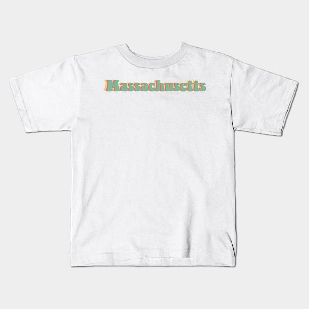 Massachusetts 70's Kids T-Shirt by JuliesDesigns